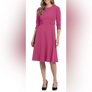London Times
Women's 3/4 Sleeve Button-Waist A-Line Dress
